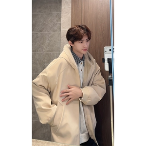 荔枝纹皮座山雕毛加绒连帽棉服男女同款保暖棉衣MP7826-特价P85图片
