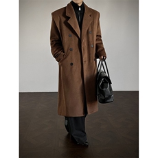 517A-8-Y88-P145冬季韩版老钱风高级感假两件复古毛呢大衣中长款，男装毛呢大衣，星座517A-8（原B282）