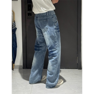 【高质量量大可谈档口1000+特P43 】牛仔裤男女裂纹牛仔裤XZ610A图片