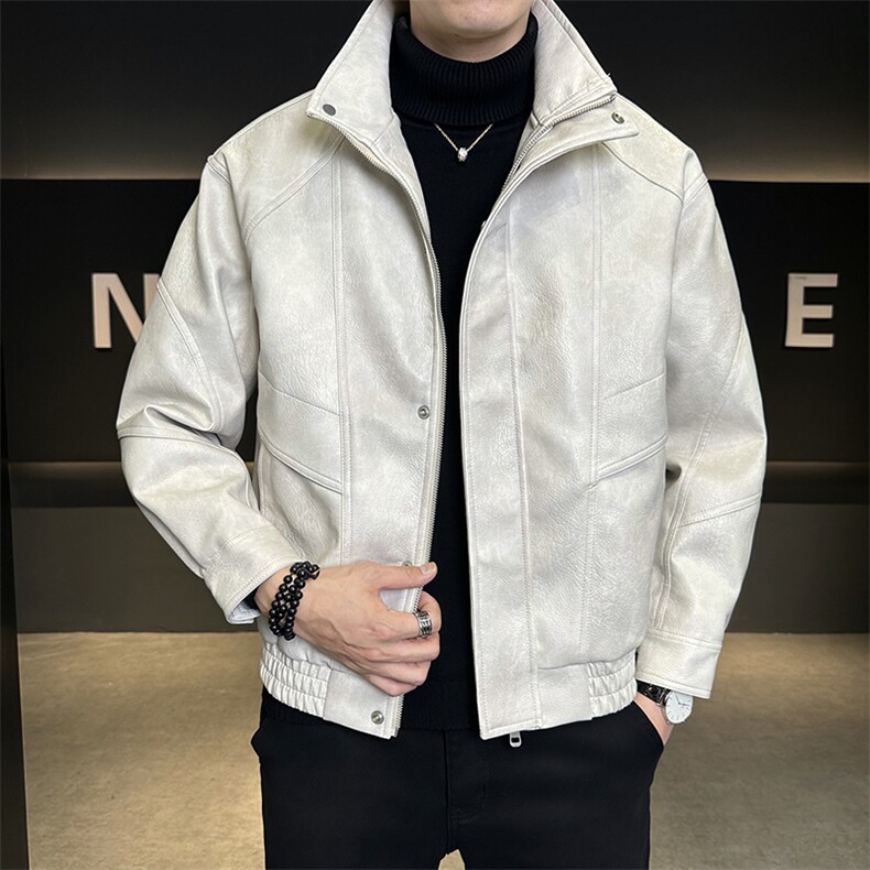 加绒皮衣外套男厚绒可过冬延续年底皮夹克C317-J6671-P155,男装夹克,电商C317