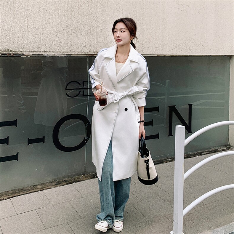 2024年春装新款设计感时尚潮流韩版休闲风衣中长款外套女，女装风衣，一九零
