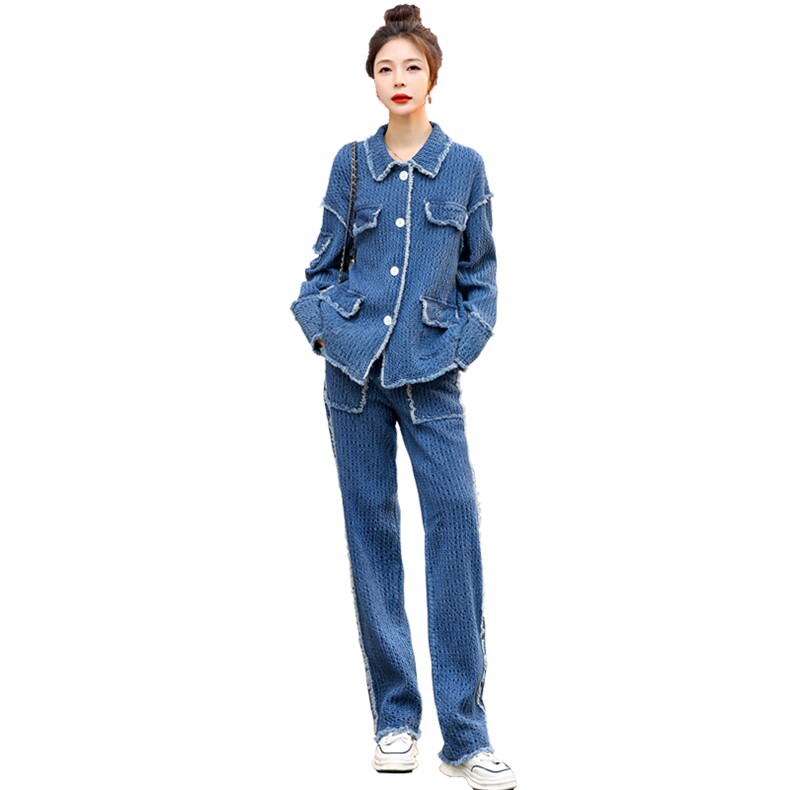 时尚牛仔两件套装2023春季休闲新款套装,女装套装/套裙,橙子家