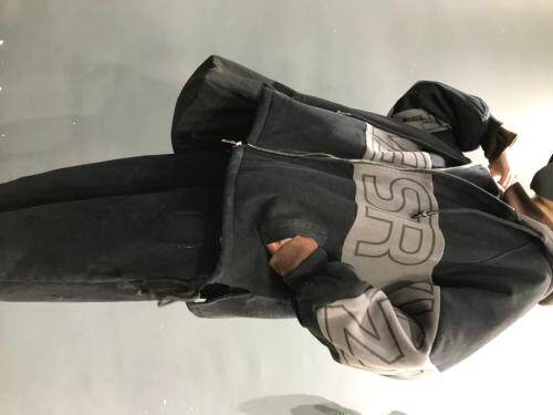 牛仔印花拼接针织加棉外套，女装，怪怪树