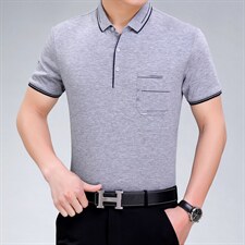 爸爸短袖t恤男装夏装40-50岁中年男士上衣服夏季中老年人爷爷,男装T恤,电商B212（原钱塘6029）