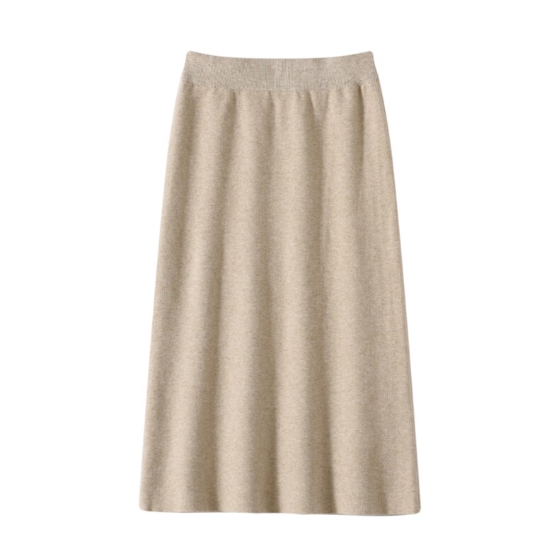 2025年秋季新款纯色针织女士半身裙时尚休闲通勤百搭，女装半身裙，暖达羊绒