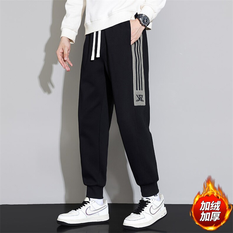 2XL-9XL男士加绒加厚大码宽松休闲运动休闲裤男图片
