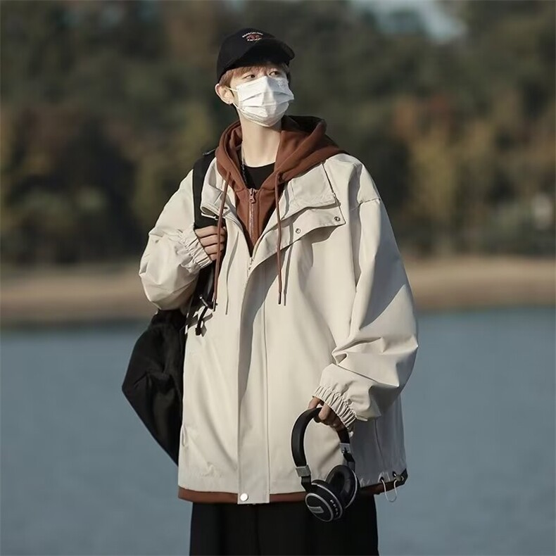 秋冬日系春秋假两件工装夹克外套男女防水青少年insV领JKW16/P70,男装夹克,星座506