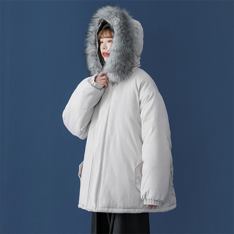 MM48129-P130大毛领棉衣女港风加厚保暖棉袄女派克服,女装棉衣/棉服,电商A040