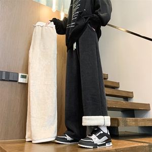 M~8XL大码加绒雪尼尔裤子秋冬阔腿裤休闲直筒裤KZ1907/P45加绒55图片