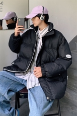 新款男冬季纯色立领加厚港风棉衣M067B-P95控158，男装棉衣，星座717