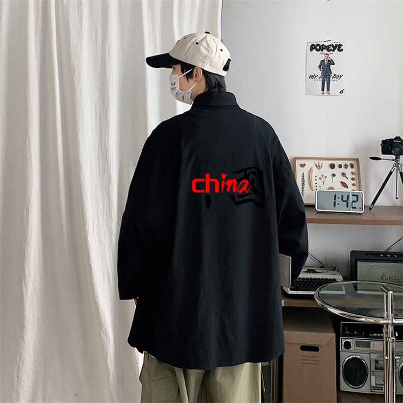 CS15189-P38长袖衬衫男士大码宽松衬衣男寸衫男寸衣,男装衬衫,电商A040