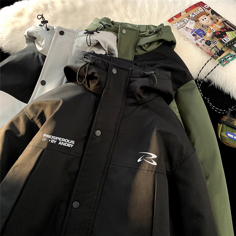 地毯新款字母印花时尚休闲拼色连帽棉服A247-MY85607特批95控158,男装棉衣,电商A247
