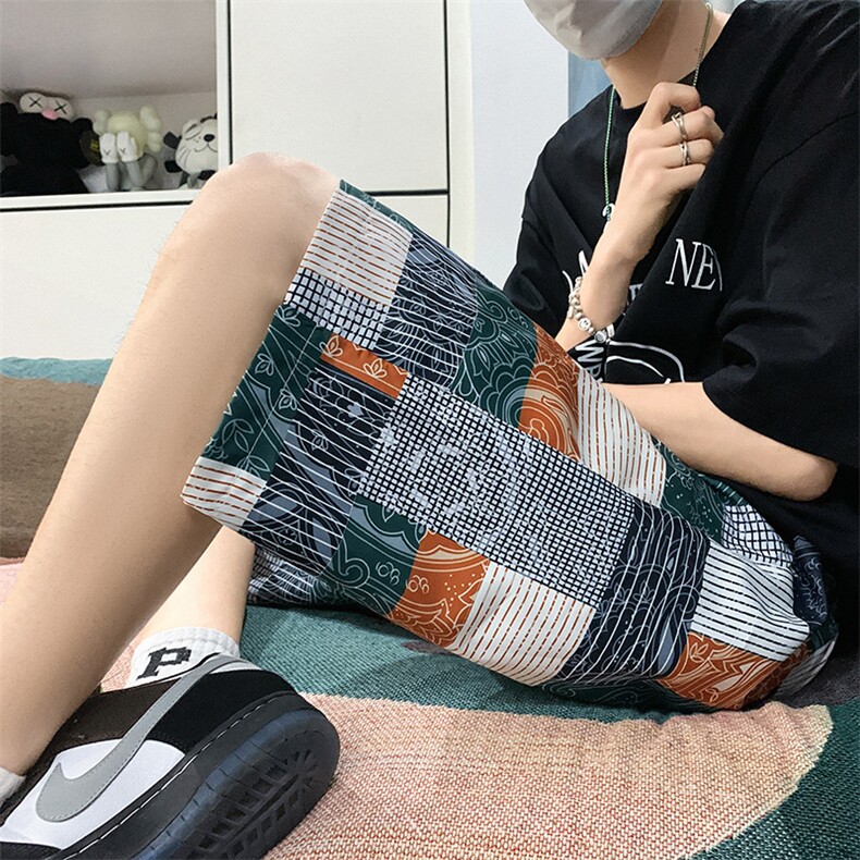 K3910-P25夏季新款潮流休闲百搭五分超薄冰丝沙滩裤男裤,男装休闲裤,电商A009A（原A058A）