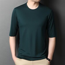 BB5032男士中袖T恤2023夏新款简约商务休闲修身体恤P60，男装T恤，电商B360