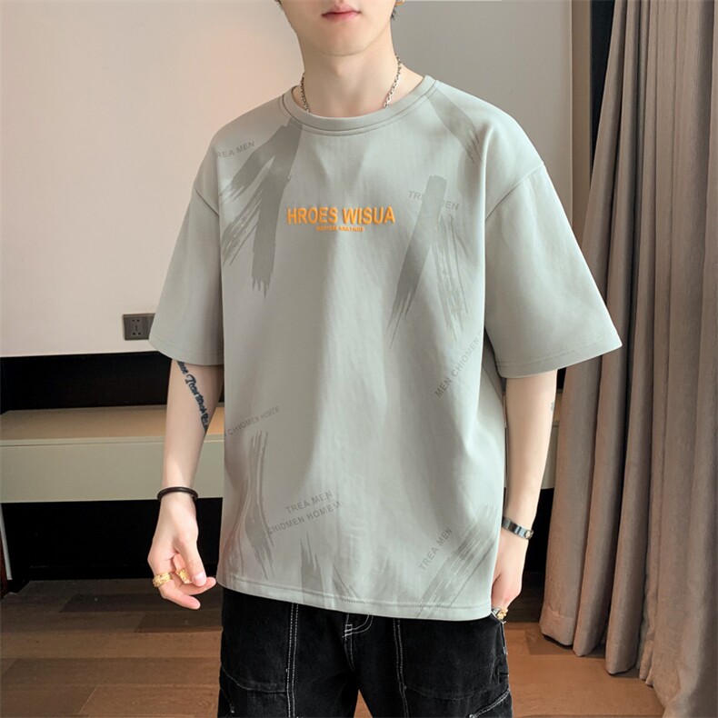 男夏季宽松休闲百搭T恤T6886小码P22大码P25图片