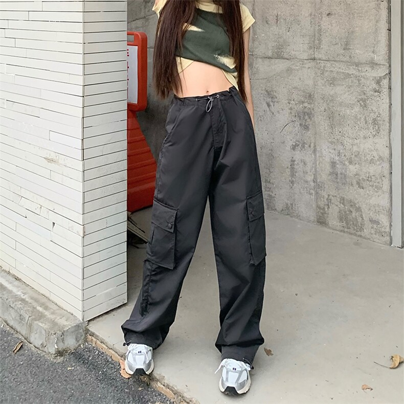 薄款速干工装裤女夏季显瘦哈伦休闲裤高腰阔腿美式运动裤B88P45,男装休闲裤,星座1116-2