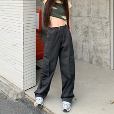 薄款速干工装裤女夏季显瘦哈伦休闲裤高腰阔腿美式运动裤B88P45，男装休闲裤，星座1116-2