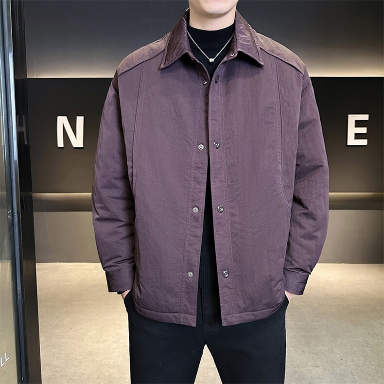 90新标2025休闲简约设计款翻领加厚保暖羽绒服外套8131-P290,男装羽绒服,电商A413