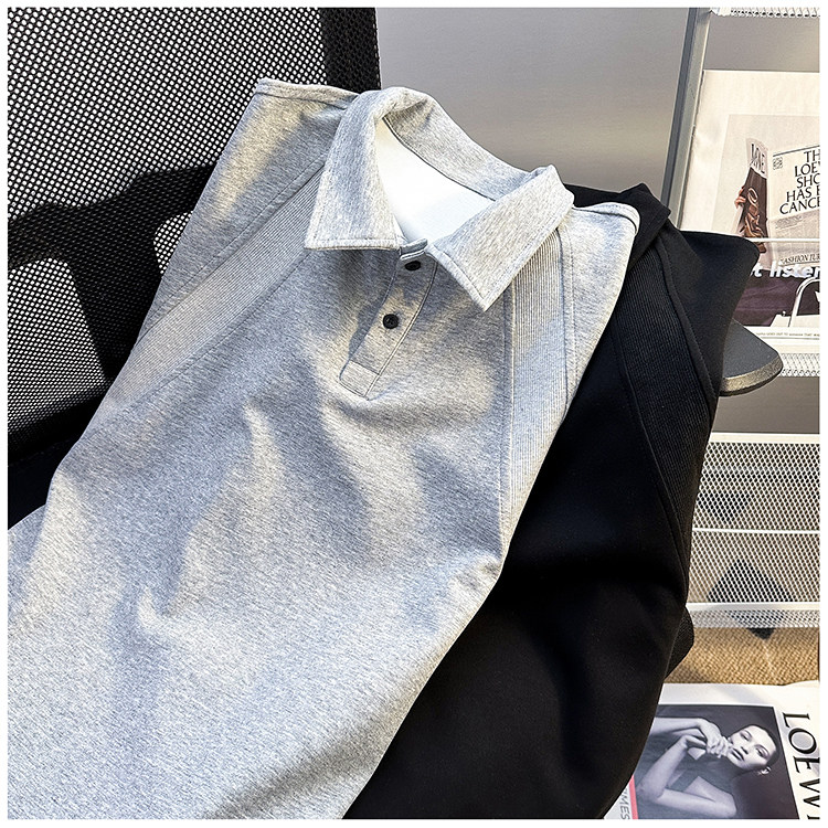 纯色翻领短袖polo衫男款夏季t恤情侣装美式半袖衬衫PL0114-P33,男装Polo衫,星座308B-2