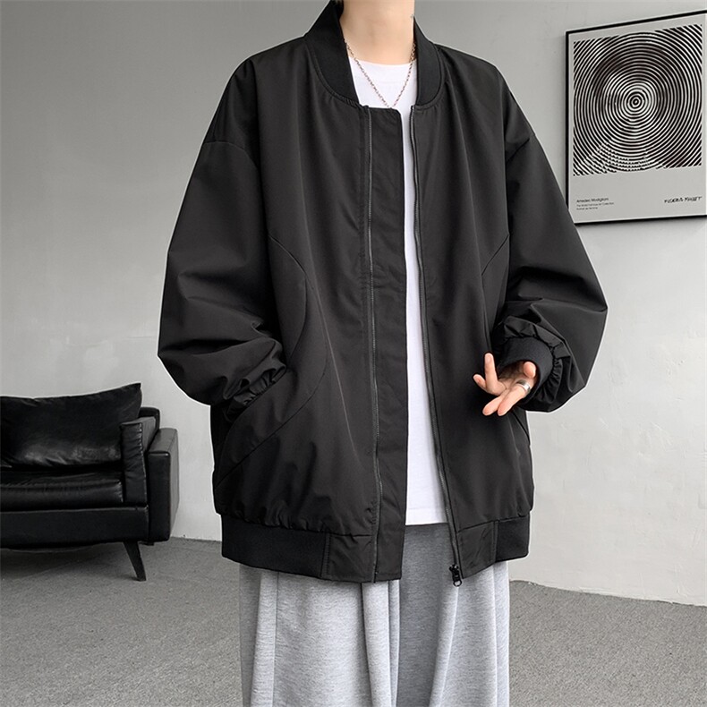 M-8XL棒球服男款春秋特大码加肥加大男装飞行员夹克外套JK001P65图片