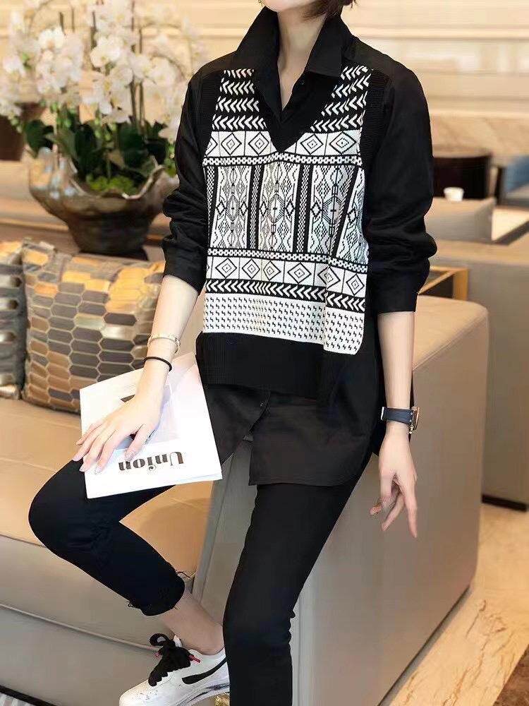 春装新款假两件爆版，女装，情依阁