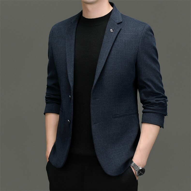 秋季新款西装男西服简约外套西服商务休闲小西装单西图片