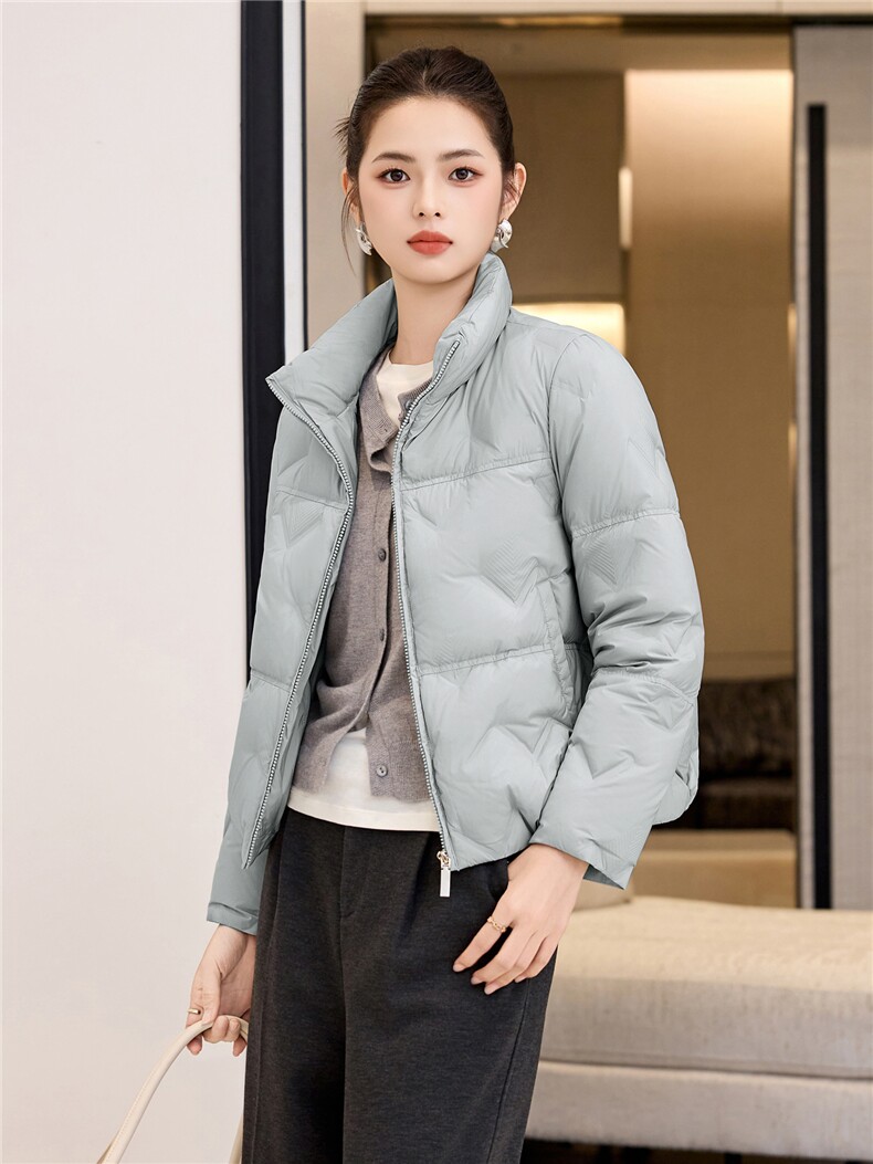 秋冬短款轻薄立领羽绒服女2025新款户外健身鸭绒防风棉服,女装羽绒服,阿舍尔精品