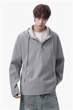 连帽卫衣男春季新款港风宽松华夫格大码长袖套头上衣CH59-P38，男装卫衣，星座214-3