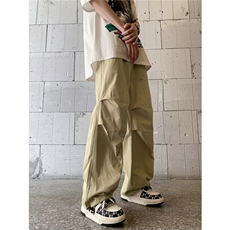 穿搭裤子男夏季美式直筒休闲伞兵裤宽松腰长裤水洗常规X931/P36，男装休闲裤，星座506