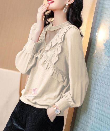 【现货】交叉木耳边针织上衣三色！年货款M-xxl，其它，伊洛姿