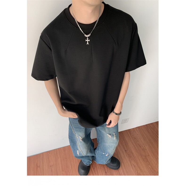 美式夏季潮牌简单t恤男款圆领短袖小众半袖宽松上衣TT132-P38,男装T恤,星座308B-2