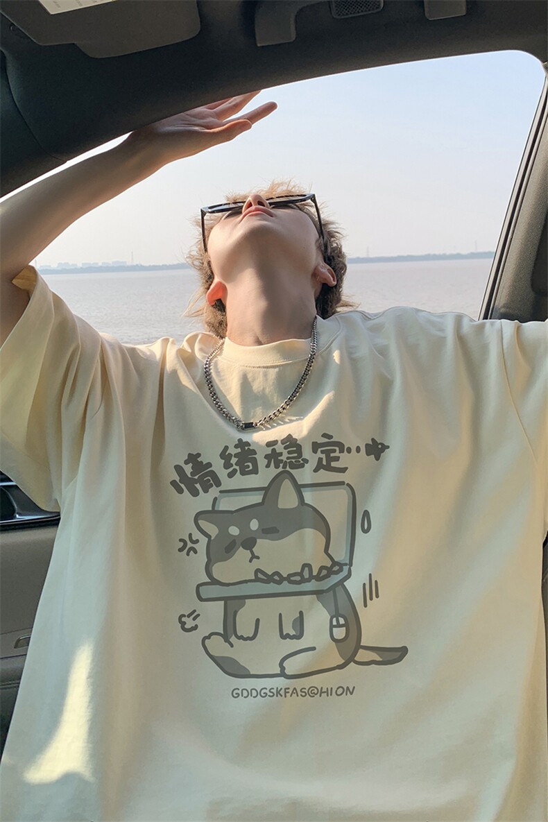 已注册/夏季外景纯棉ins韩版潮牌短袖T恤男宽松打底衫DT00138/P25,男装T恤,电商B316