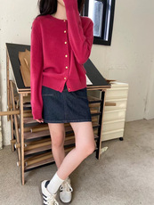 秋冬季羊毛休闲复古通勤内搭百搭圆领开衫，女装羊毛衫，圣旺供货
