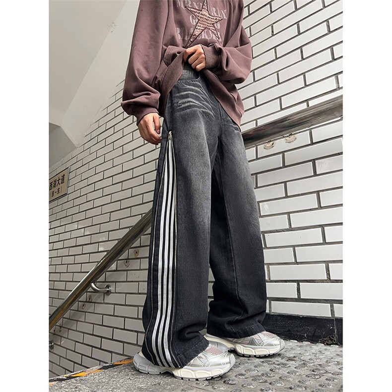 秋冬季美式高街牛仔裤男 潮牌个性显高休闲裤G805/P50图片