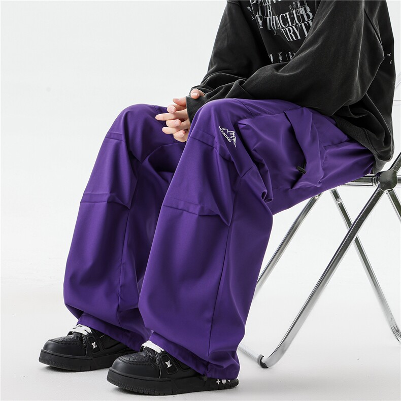 8XL-M刺绣冲锋裤男款大码春秋户外机能登山裤直筒阔腿裤KZ020P50,男装休闲裤,电商B312