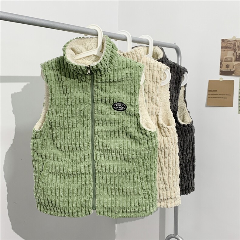 秋冬双面穿马甲加厚棉衣羊羔绒外套港风夹克1016-1MJ018P68K89,男装背心/马甲,星座1016-1（原电商B408-1）