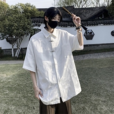 F234-P42夏季设计感潮牌休闲衬衣2024新款风短袖衬衫男现货，男装T恤，星座512-6