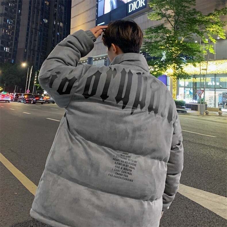 麂皮绒棉衣男潮流上衣港风加厚保暖宽松立领外套M0779-P100,男装棉衣,星座308B-1