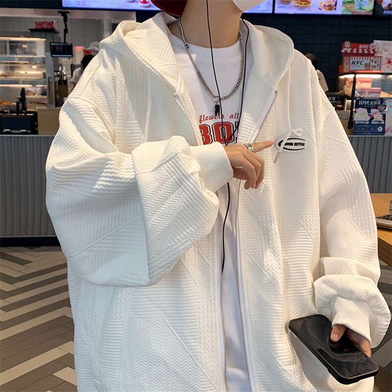 WY6113/P65春装现货多色高品质连帽多色卫衣男宽松大码外套男上衣，男装卫衣，电商A141