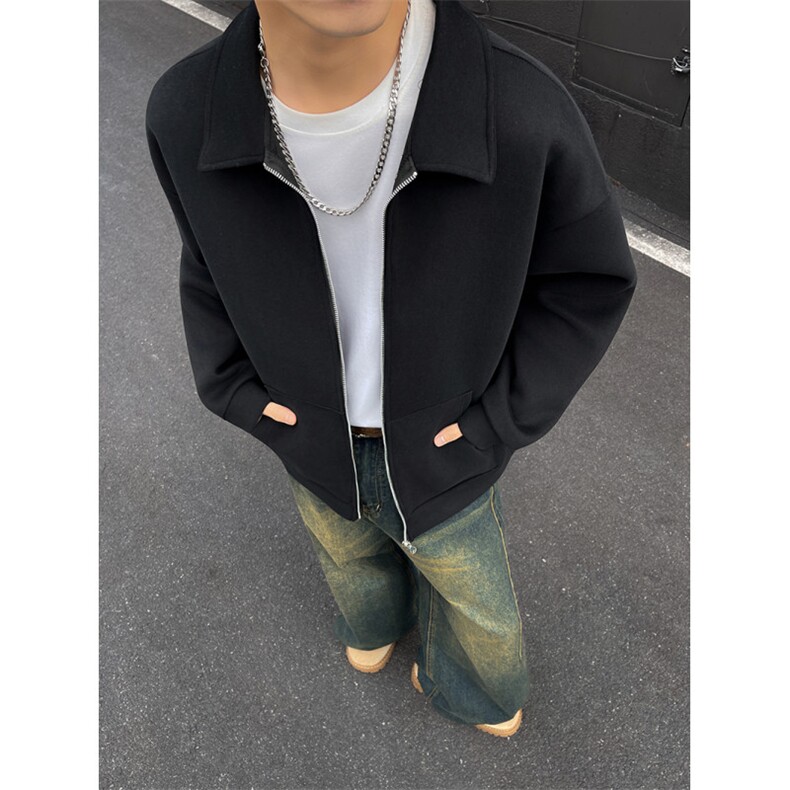 YK86030-P4550%棉50%聚酯纤维加厚420克重磅开衫卫衣外套,女装短外套,电商A086-1