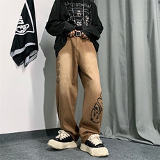 秋季ins潮牌高街长裤美式复古牛仔裤男宽松百搭直筒裤K4770-P45，男装牛仔裤，星座512-2