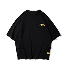 夏新款宽松多口袋工装短袖日系潮牌大码国潮T恤个性五分袖T502，男装T恤，电商A021A