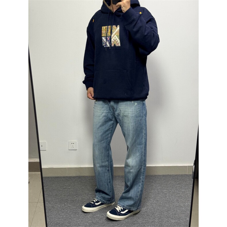 网络图现货！美式慵懒风宽松潮流连帽卫衣HY99-P58,男装卫衣,星座1005-6