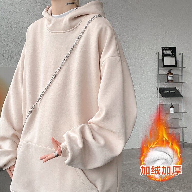 8XL-M连帽卫衣硬挺连帽卫衣男美式复古重磅帽衫加绒外套WY9105P68,男装卫衣,电商B238