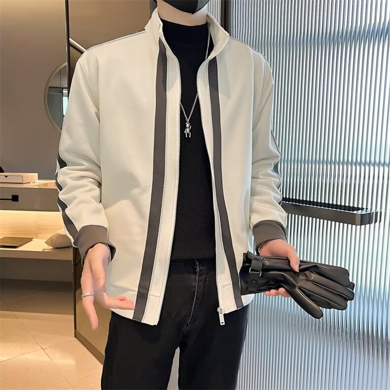 秋冬立领运动外套拼接撞色上衣开衫青年夹克JK006-P63图片