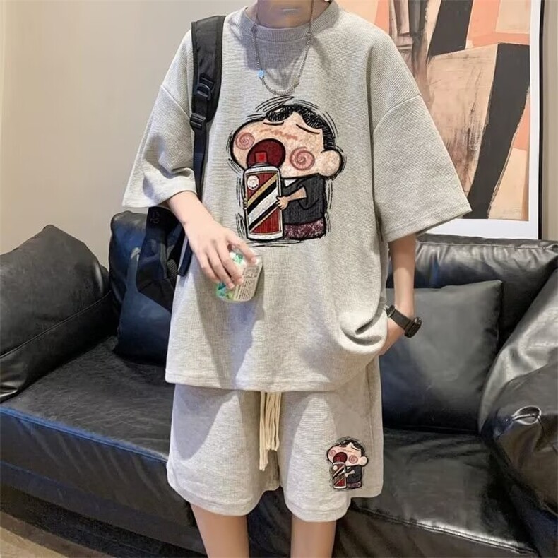 微醺小新2025新款短袖纯棉t恤青年男女潮牌ins休闲宽松内搭上衣夏,男装T恤,星座1210-1