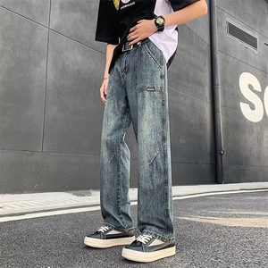 DF5103-P45韩版潮流裤春秋季潮牌复古阔腿裤直筒百搭宽松长裤男裤