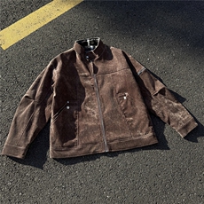 秋季工装夹克休闲潮牌双色灯芯试翻领休闲外套A436-6115-P85，男装夹克，电商A436