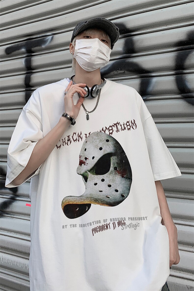 B239-1110-P25恶搞鸭嘴个性印花夏季重磅落肩袖短袖T恤男美式,男装T恤,星座514-2(原B239)