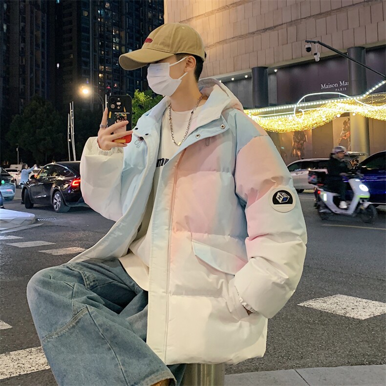 1506-1/M23621/P124渐变色棉服男款冬季情侣款面包服袄子学生外套,男装棉衣,星座1506-1
